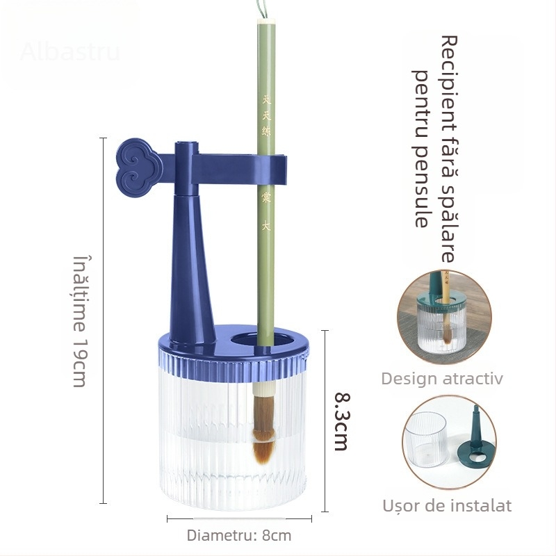 Suport pentru pixuri fără spălare cu vas de spălare integrat pentru pensule, caligrafie — Model TN-1138, Material AB, Brand Practice every day