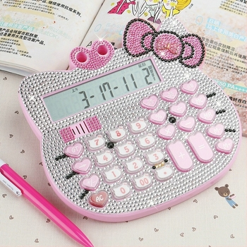 Calculator aritmetic KT-3300, design cap de pisică, afișaj 12 cifre, funcție vocală, ABS plastic, bateriile nu sunt incluse