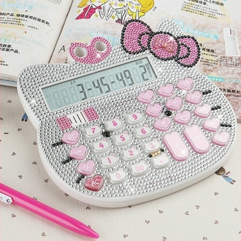 Calculator aritmetic KT-3300, design cap de pisică, afișaj 12 cifre, funcție vocală, ABS plastic, bateriile nu sunt incluse