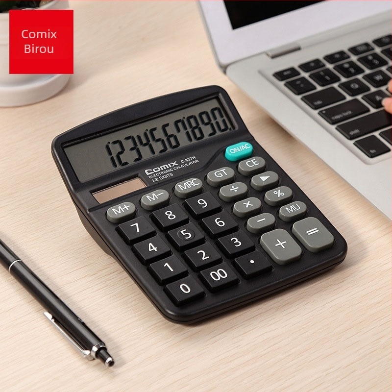 Calculator aritmetic, afișaj 12 cifre, model C-837H, marca Comix, alimentat cu energie solară cu 1 baterie