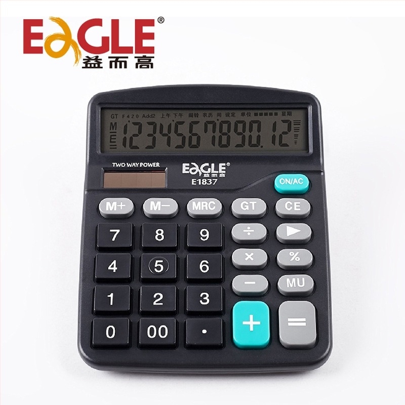 Calculator științific cu funcție vocală, 12 cifre, ecran mare pentru birou și contabilitate financiară — Modelele E1832, E1836, E1837, E1838