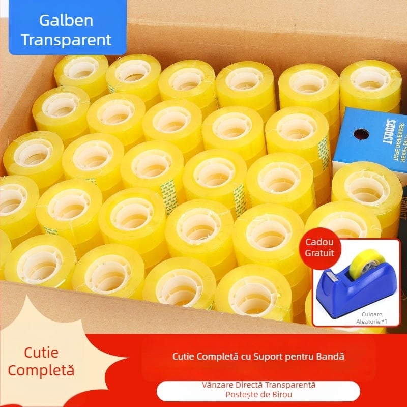 Ruida bandă de birou din BOPP, material de bază: BOPP, codul produsului: Stationery tape, imprimare logo: disponibilă, potrivită pentru ambalarea cadourilor