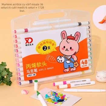 Marker acrilic pentru copii, vârf moale, pentru pictură opacă; corp din polistiren; vârf din fibră; origine Wenzhou