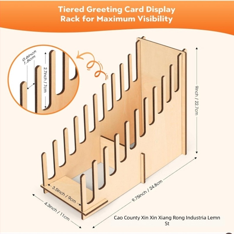 Raft de stocare pentru carduri, din lemn — multifuncțional, portabil, mobil, fără găuri; material: lemn/bambus; stil modern minimalist; montaj pe birou; un singur nivel; potrivit pentru birou și sufragerie.
