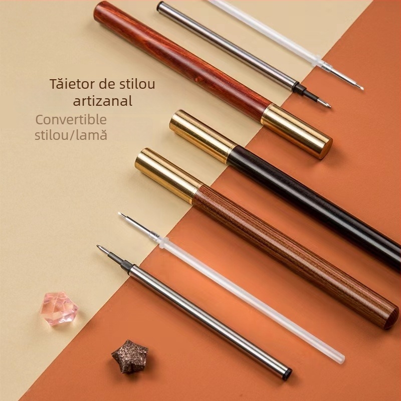 Cuțit de tăiere a hârtiei din lemn, lucrat manual - Hand Account Pen Knife, model Hand Account Pen Knife; Material: Lemn; Scop: Tăiere
