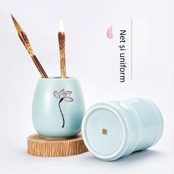 Liupin Hall suport ceramic circular multifunctional pentru pensule și pixuri, personalizabil