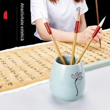 Liupin Hall suport ceramic circular multifunctional pentru pensule și pixuri, personalizabil