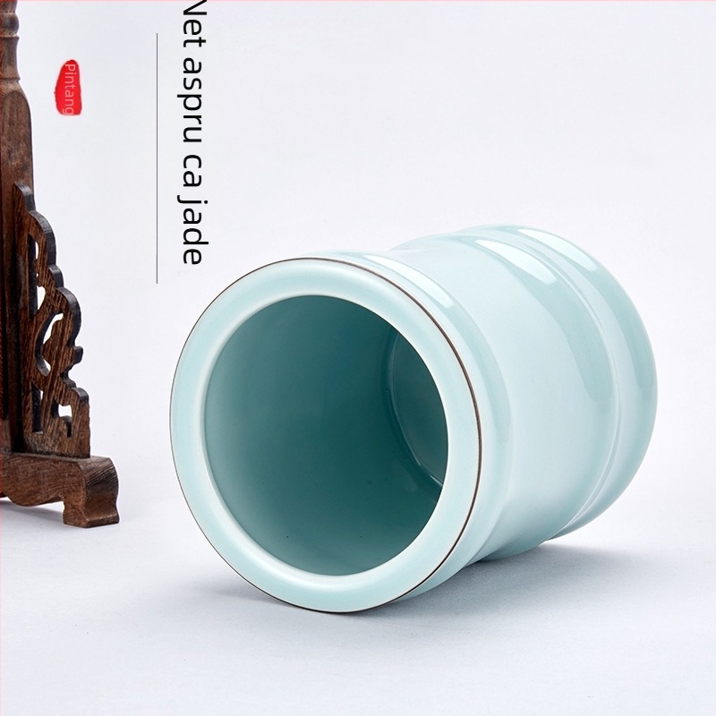 Liupin Hall suport ceramic circular multifunctional pentru pensule și pixuri, personalizabil