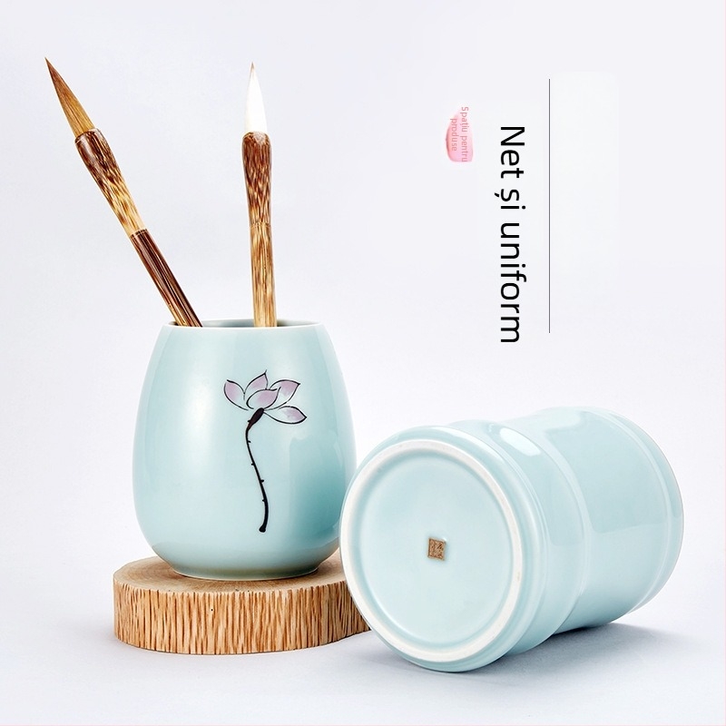 Liupin Hall suport ceramic circular multifunctional pentru pensule și pixuri, personalizabil