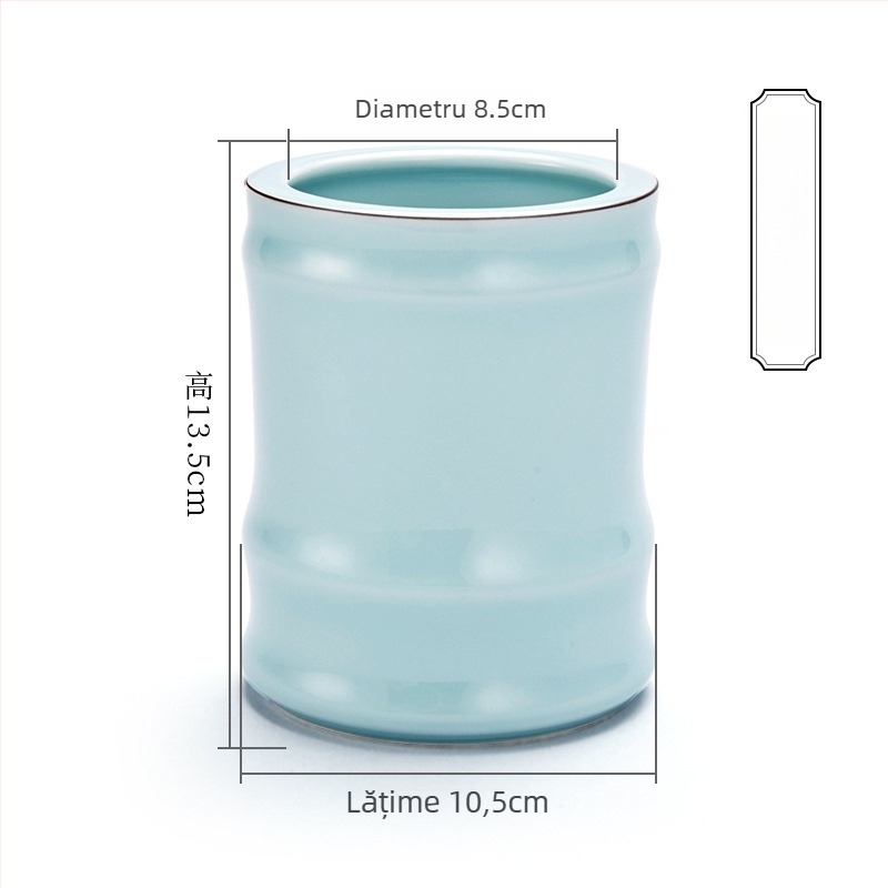 Liupin Hall suport ceramic circular multifunctional pentru pensule și pixuri, personalizabil