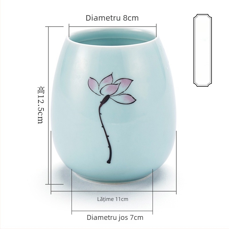 Liupin Hall suport ceramic circular multifunctional pentru pensule și pixuri, personalizabil