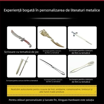 Deschizător de scrisori - tăietor de hârtie manual din metal, Model: Letter Opener (Tip: Tăietor de hârtie manual; Model: Letter Opener; Material: Metal)