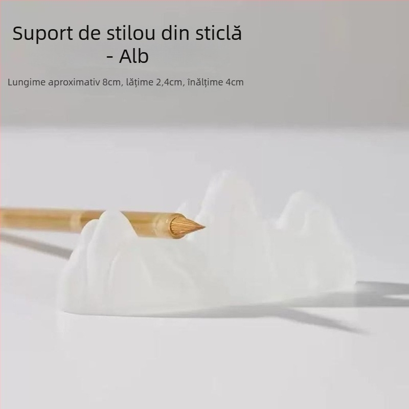 Holder de pixuri din cristal cu glazură colorată, design munte-râu, stil chinezesc (Material: Cristal; Model: Holder de pixuri; Logo imprimat: Da; Personalizare: Disponibilă; Importat: Nu; IP: Nu)