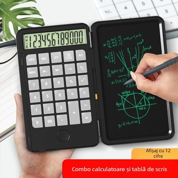 HB ZH68 Pad de scriere cu calculator — afișaj 12 cifre, logo imprimat, personalizare disponibilă, baterie inclusă, cadou de afaceri portabil