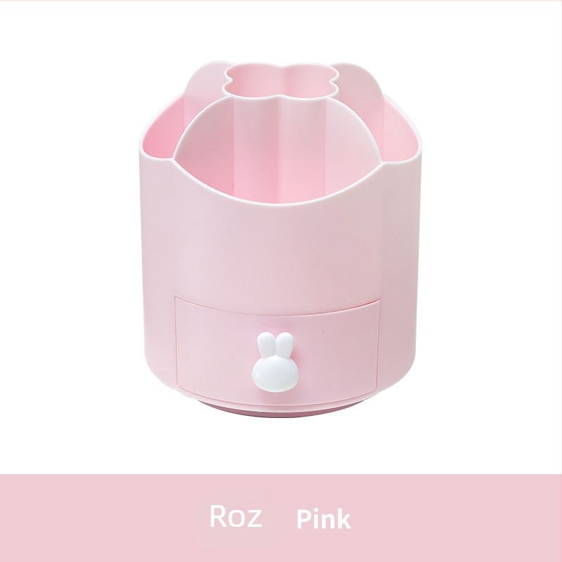 Suport de birou rotativ la 360° pentru pixuri și cutie de depozitare pentru papetărie cu compartimente în grilă, multifuncțional, plastic PP, capacitate mare