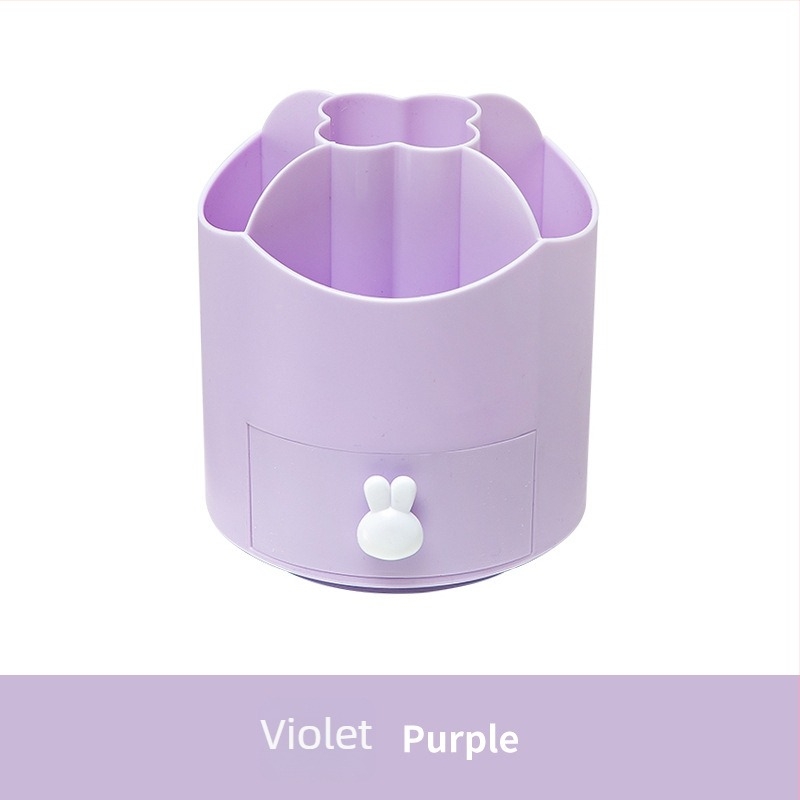 Suport de birou rotativ la 360° pentru pixuri și cutie de depozitare pentru papetărie cu compartimente în grilă, multifuncțional, plastic PP, capacitate mare