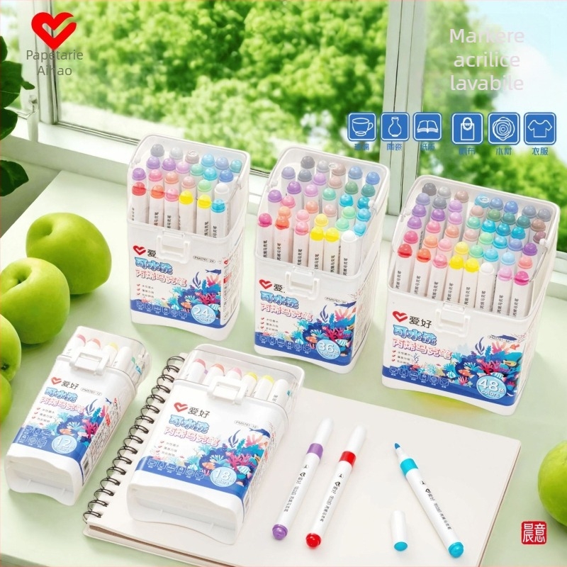 Marker acrilic Hobby PM5761, cerneală pe bază de apă, lavabil, cap unic, ambalare de bază