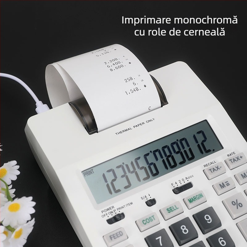 Casine calculator de birou pentru finanțe, afișaj 12 cifre, imprimare logo disponibilă, baterie inclusă, model P23-dhv g