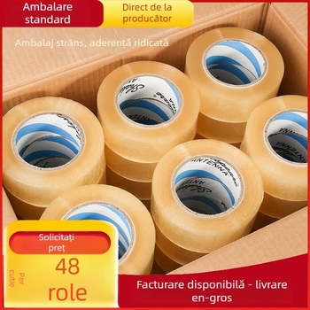 Bandă de ambalare, film BOPP, adeziv pe bază de apă, transparentă, pentru sigilare și ambalare (-20 până la 40 °C, 52 μm)