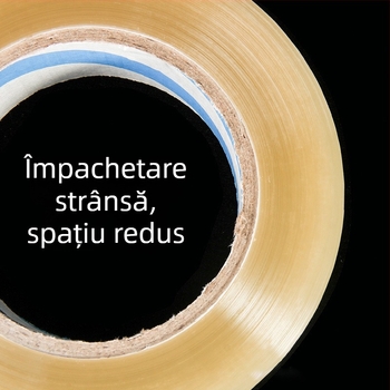 Bandă de ambalare, film BOPP, adeziv pe bază de apă, transparentă, pentru sigilare și ambalare (-20 până la 40 °C, 52 μm)
