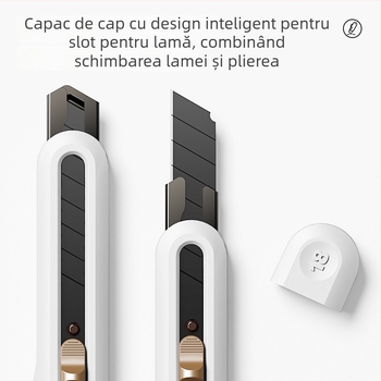 Cuțit universal NS062 pentru deschiderea coletelor și tăierea hârtiei/ artelor de craft – Lamă 18 mm, Brand Deli, Model NS062, Material: rășină, Greutate netă: 30 g