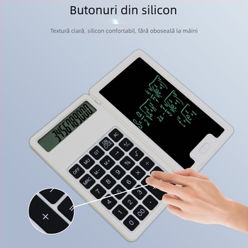 Dongxin calculator științific cu tabletă de scriere pliabilă, ecran LCD 12 cifre, carcasă ABS, model NLT-L050-J, baterie buton