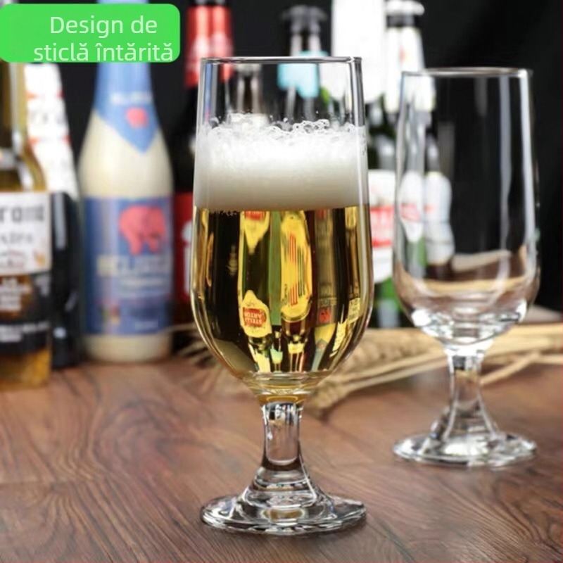 Pahar înalt de bere pentru catering și hoteluri, stil modern minimalist, capacitate 401–500 ml, set de peste 10 bucăți, imprimare logo disponibil