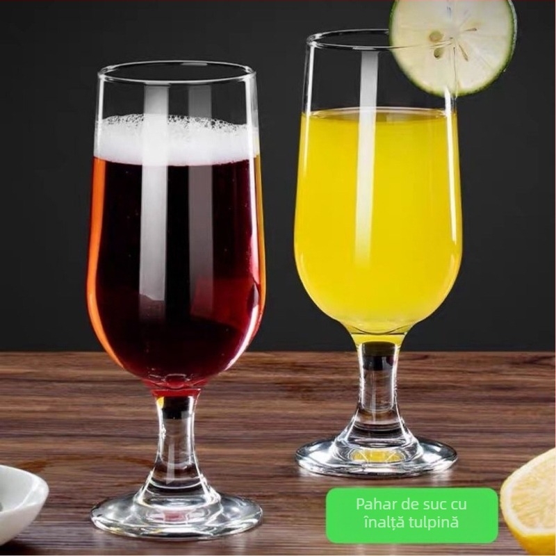 Pahar înalt de bere pentru catering și hoteluri, stil modern minimalist, capacitate 401–500 ml, set de peste 10 bucăți, imprimare logo disponibil
