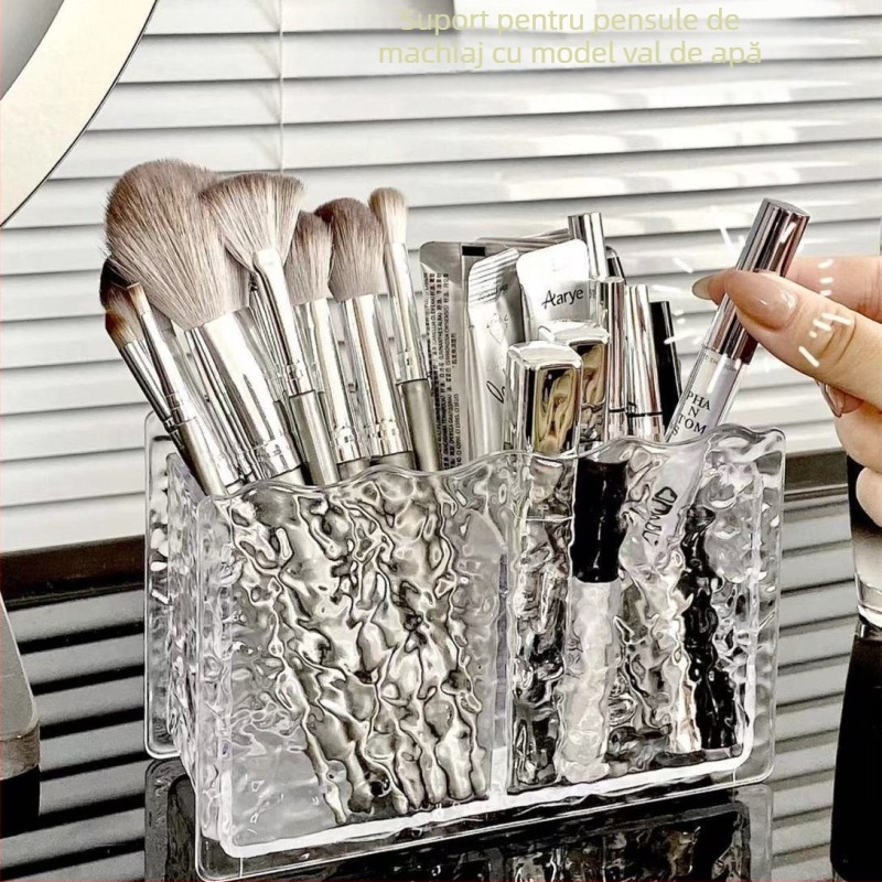 Organizator cosmetic cu compartimente, plastic ABS, stil ușor lux, pentru dormitor și birou