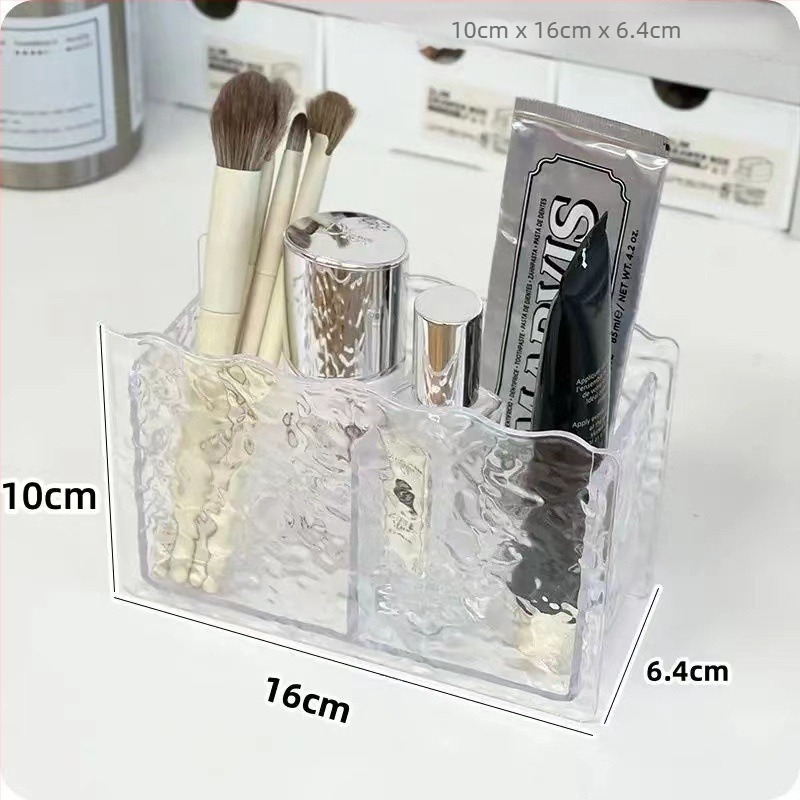 Organizator cosmetic cu compartimente, plastic ABS, stil ușor lux, pentru dormitor și birou