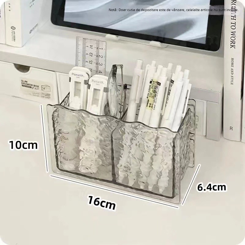 Organizator cosmetic cu compartimente, plastic ABS, stil ușor lux, pentru dormitor și birou