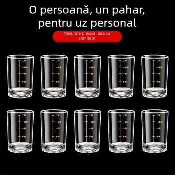Pahar de whisky cu scară de măsurare, capacitate 1–100 ml, sticlă obișnuită, stil nou chinezesc, calitate premium