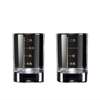 Pahar de whisky cu scară de măsurare, capacitate 1–100 ml, sticlă obișnuită, stil nou chinezesc, calitate premium