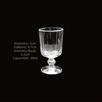 Pahar pentru băuturi spirtoase, design retro gravat cu model diamant (volum 1–100 ml; set)