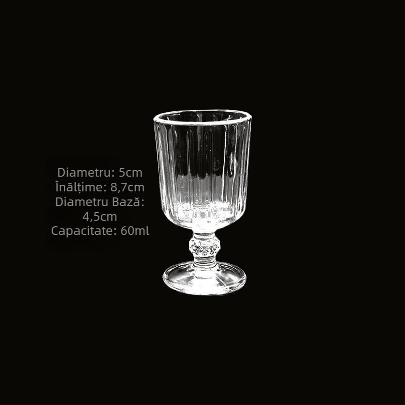 Pahar pentru băuturi spirtoase, design retro gravat cu model diamant (volum 1–100 ml; set)