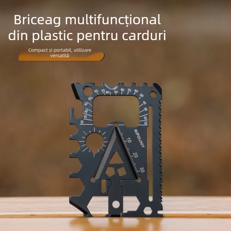 Instrument EDC multifuncțional 18‑în‑1: deschizător de sticle, deschizător de conserve, șurubelniță, mic șurubelniță și cuțit-carte pentru portofel