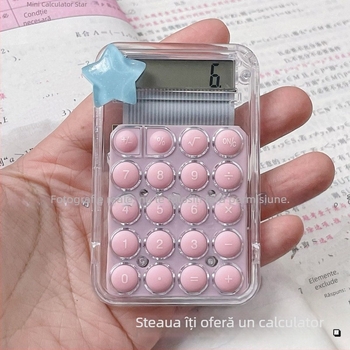 Calculator aritmetic în formă de stea (Model: 001; Material: Plastic; Alimentare: Solar; Baterie inclusă)