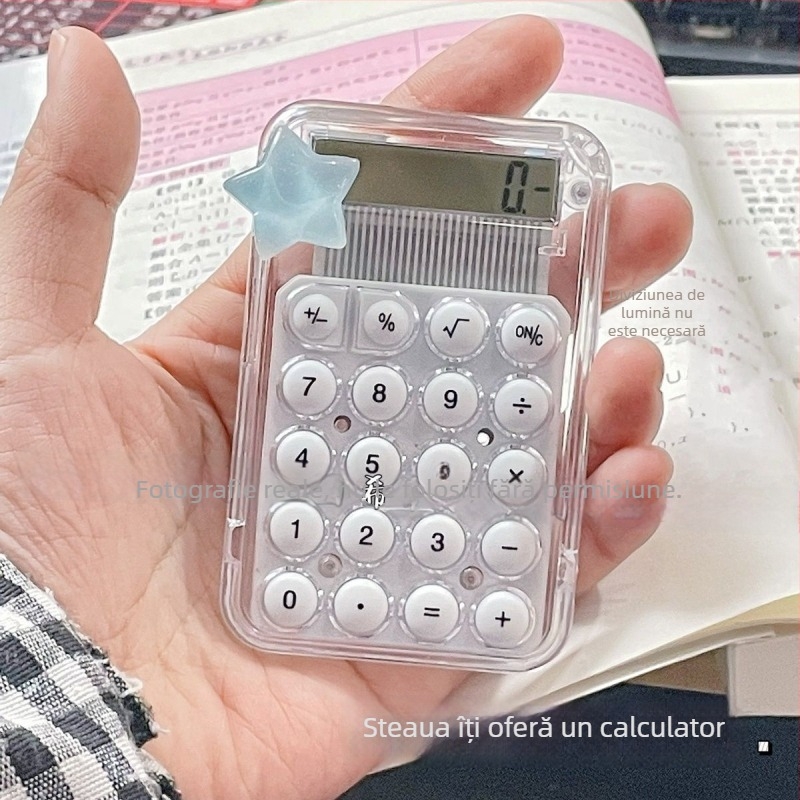 Calculator aritmetic în formă de stea (Model: 001; Material: Plastic; Alimentare: Solar; Baterie inclusă)