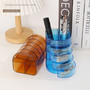 Suport pentru pixuri, multifuncțional și stilat, brand Fuxiang FX904, plastic, formă rotundă