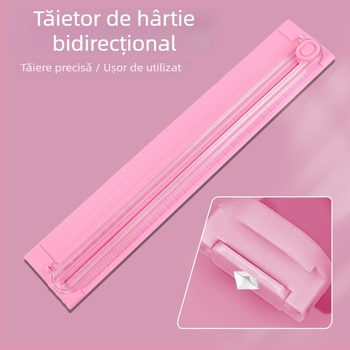 Tăietor de hârtie A3 ușor, manual – corp din plastic, multifuncțional