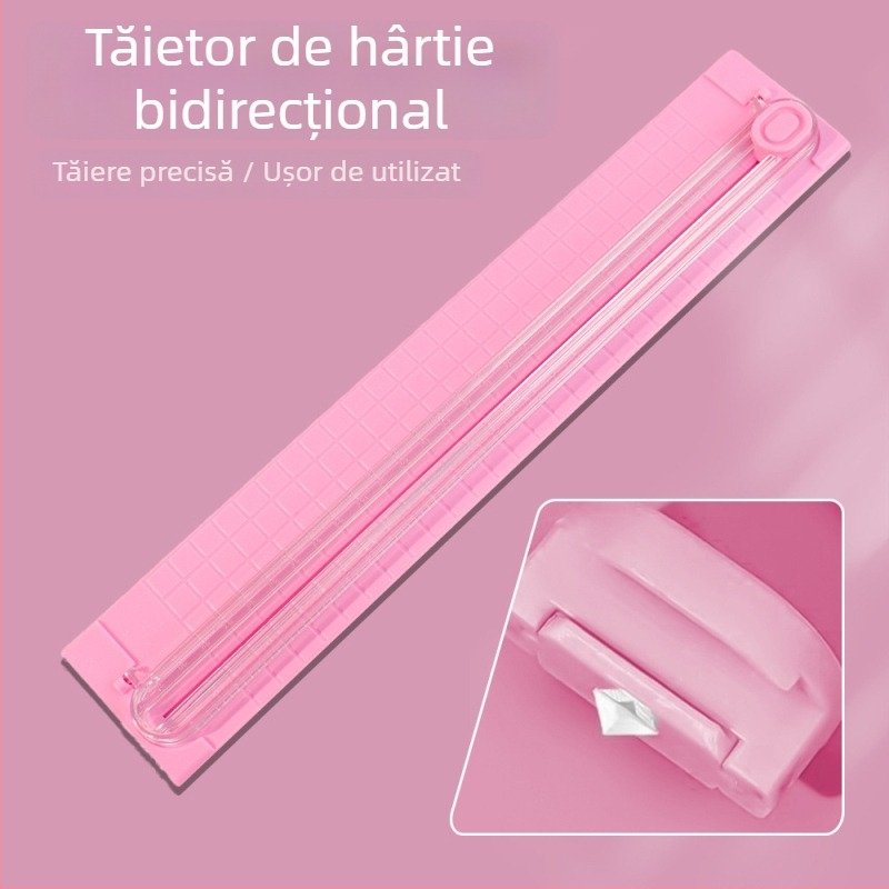 Tăietor de hârtie A3 ușor, manual – corp din plastic, multifuncțional