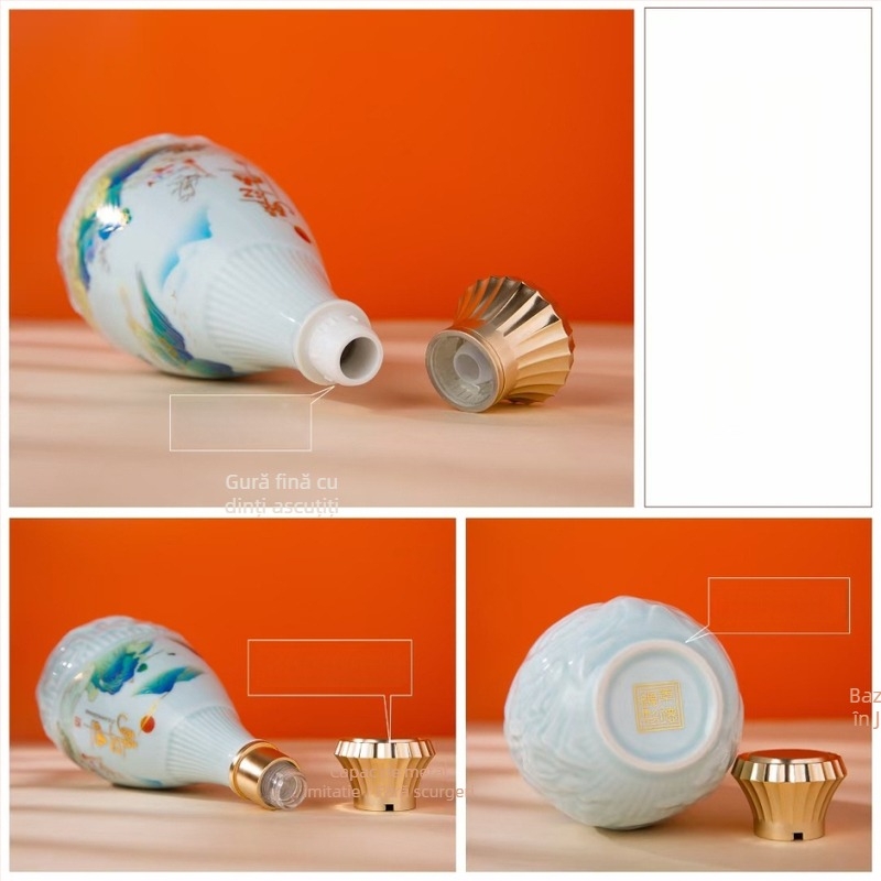 Vas ceramic pentru vin, Stil Chinez Nou, 0,25 kg, lansare în 2024, recipient unic fără capac