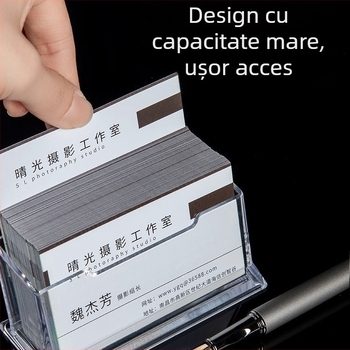 Suport pentru cărți de vizită | Material: acrilic | Construcție cu un singur strat | Capacitate: 70 de cărți