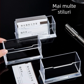 Suport pentru cărți de vizită | Material: acrilic | Construcție cu un singur strat | Capacitate: 70 de cărți