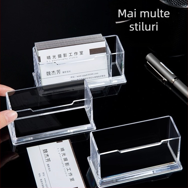 Suport pentru cărți de vizită | Material: acrilic | Construcție cu un singur strat | Capacitate: 70 de cărți