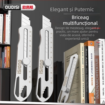 Cuțit de artă din oțel inoxidabil; construcție robustă, de calitate industrială, complet metalică; material: oțel inoxidabil; greutate: 0,12 kg; potrivit pentru hârtie, tapet și deschiderea coletelor.