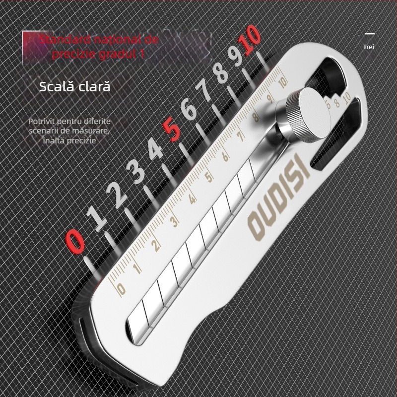 Cuțit de artă din oțel inoxidabil; construcție robustă, de calitate industrială, complet metalică; material: oțel inoxidabil; greutate: 0,12 kg; potrivit pentru hârtie, tapet și deschiderea coletelor.