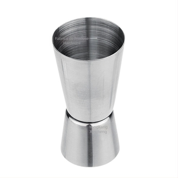 Cană de măsurat din oțel inoxidabil, cu două capete, margine curbată, capacitate 1-100 ml, design modern minimalist, imprimare logo disponibilă