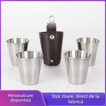 Cupă pentru spirite din oțel inoxidabil, capacitate 1-100 ml, stil retro, pahar de vin pentru camping