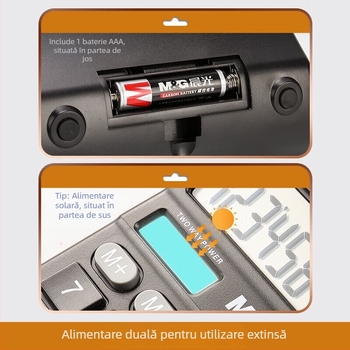 Calculator aritmetic ADG98837, afișaj 12 cifre, alimentare duală, cadou pentru coleg de clasă, Crăciun